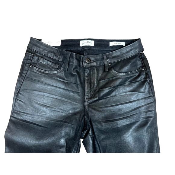 Jessica Simpson Mid Rise Skinny Jeans Shiny Black 8 (29) - Picture 1 of 14